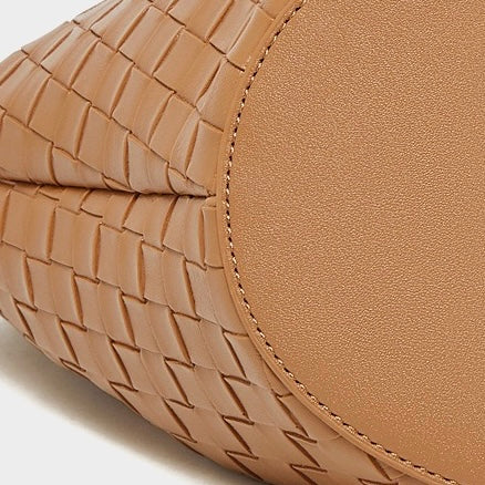 Woven Genuine Leather Commuter Bag for Women