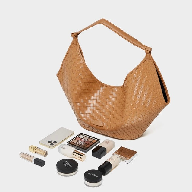 Woven Genuine Leather Commuter Bag for Women