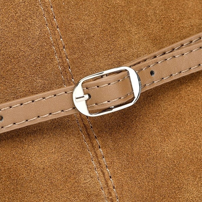 Elegant Retro Suede Genuine Leather Tote Bag