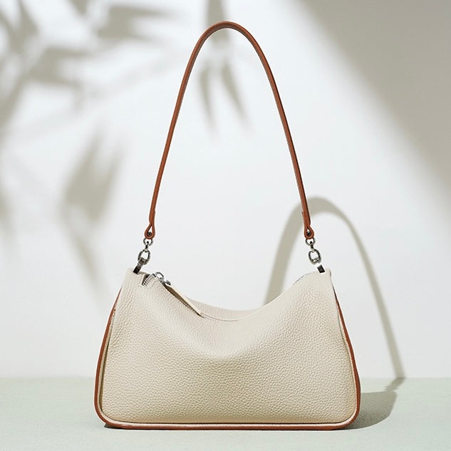 Luxurious Genuine Leather Crossbody Bag with Elegant Patchwork