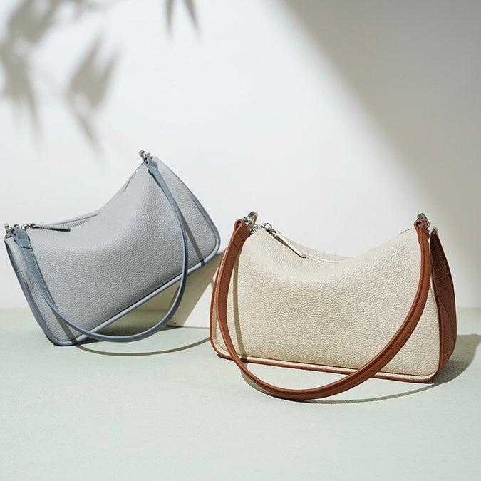 Luxurious Genuine Leather Crossbody Bag with Elegant Patchwork