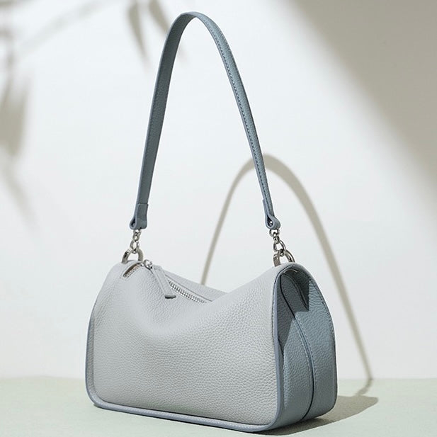 Luxurious Genuine Leather Crossbody Bag with Elegant Patchwork