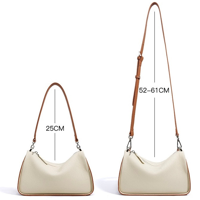 Luxurious Genuine Leather Crossbody Bag with Elegant Patchwork