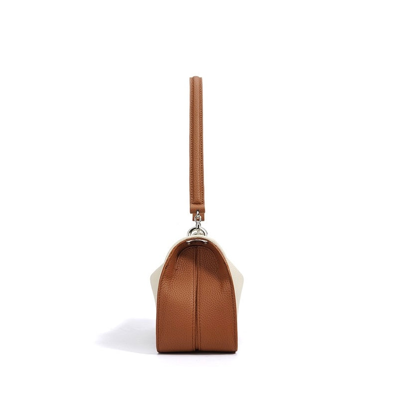 Luxurious Genuine Leather Crossbody Bag with Elegant Patchwork