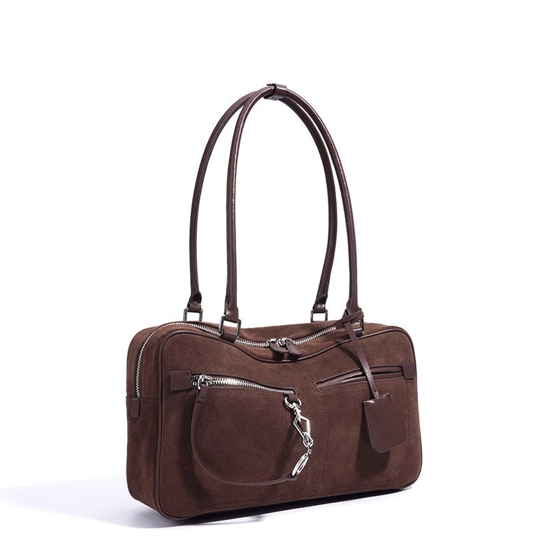 Women’s Matte Leather Vintage Pillow Tote – Elegant All-Day Companion