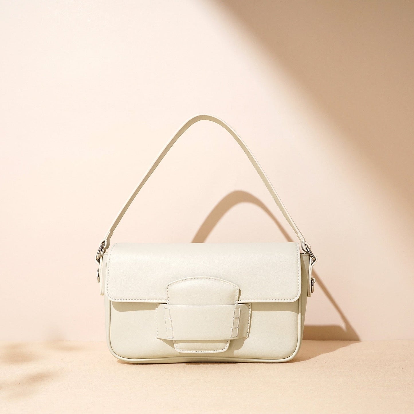 Genuine Leather Minimalist Square Shoulder Bag – Timeless Elegance