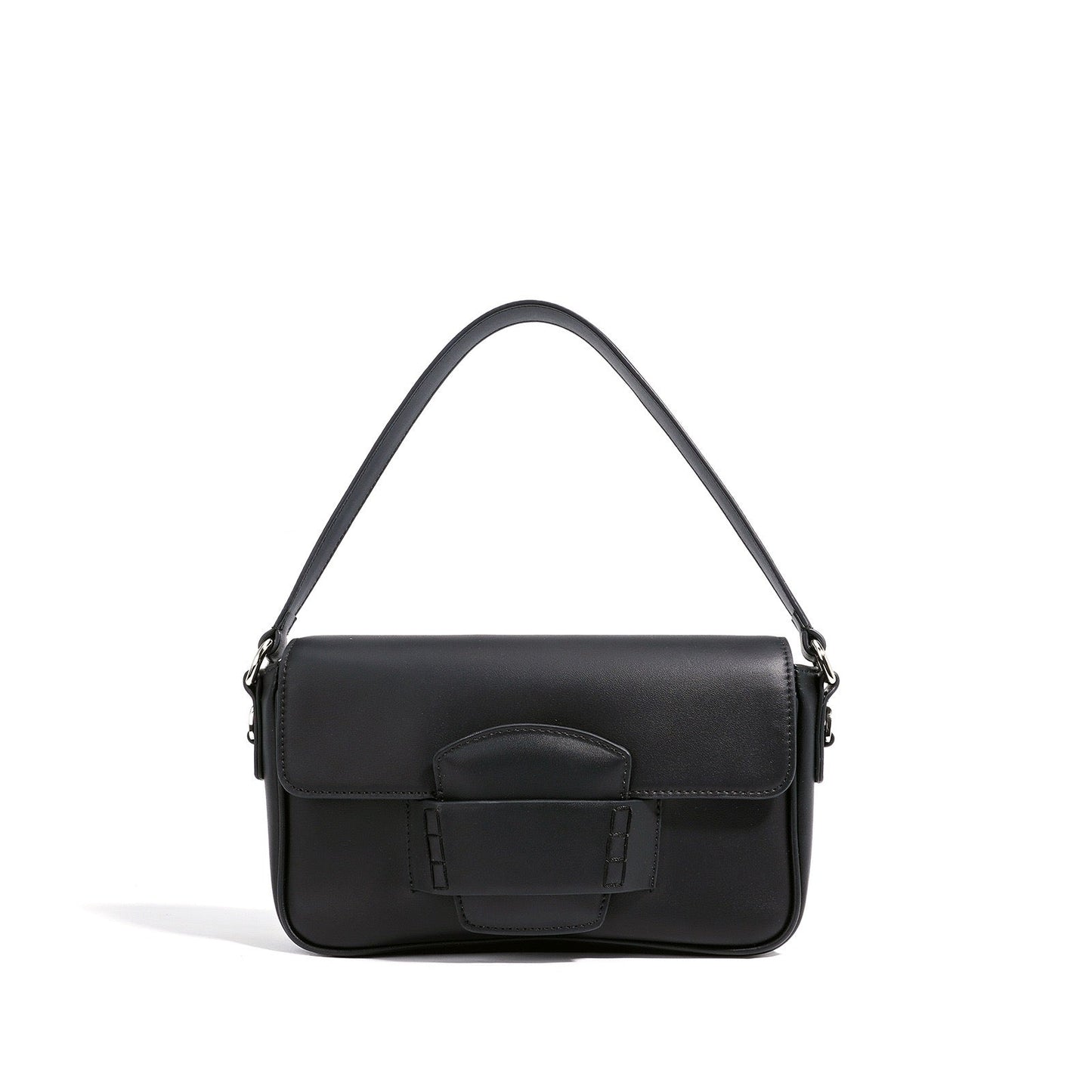 Genuine Leather Minimalist Square Shoulder Bag – Timeless Elegance