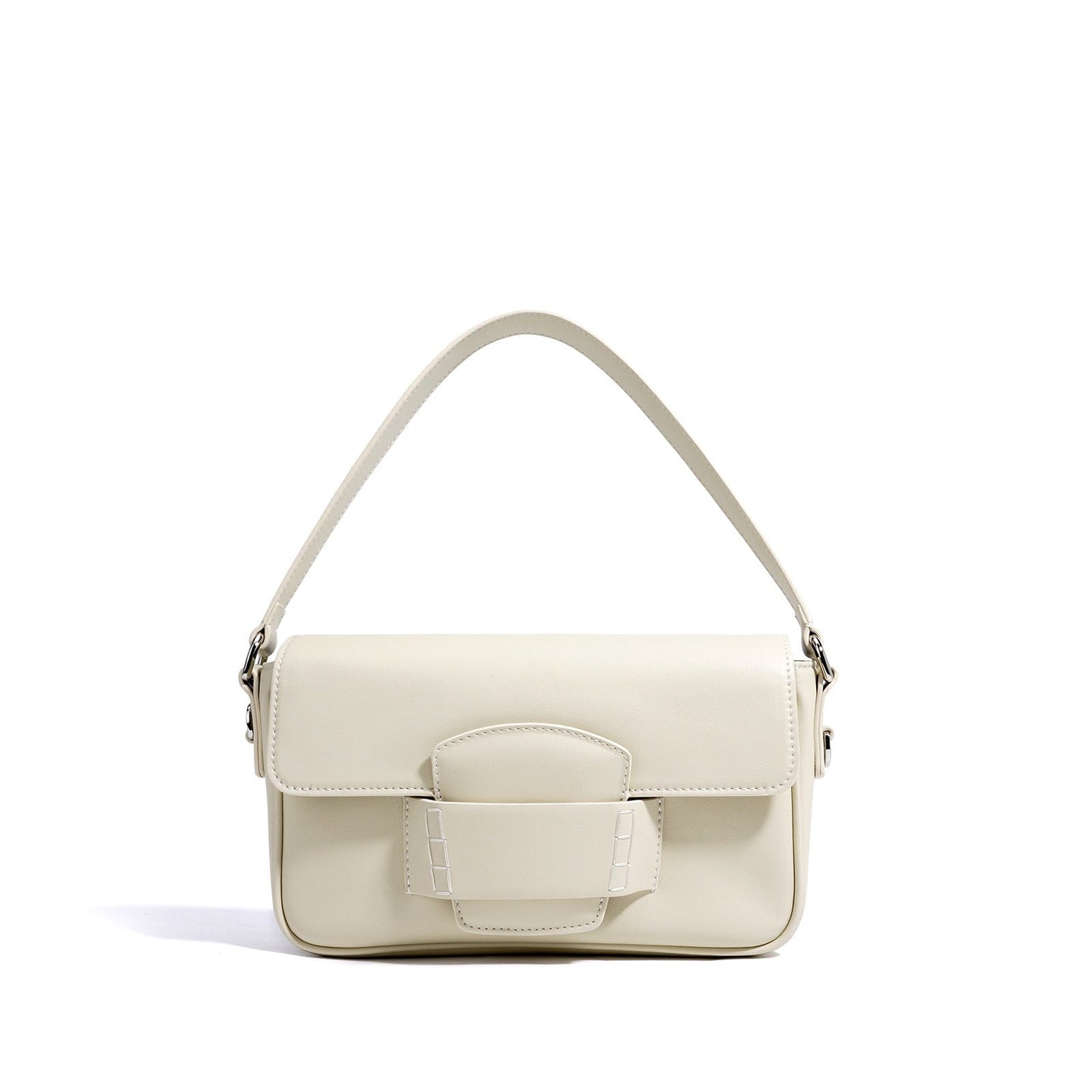Genuine Leather Minimalist Square Shoulder Bag – Timeless Elegance