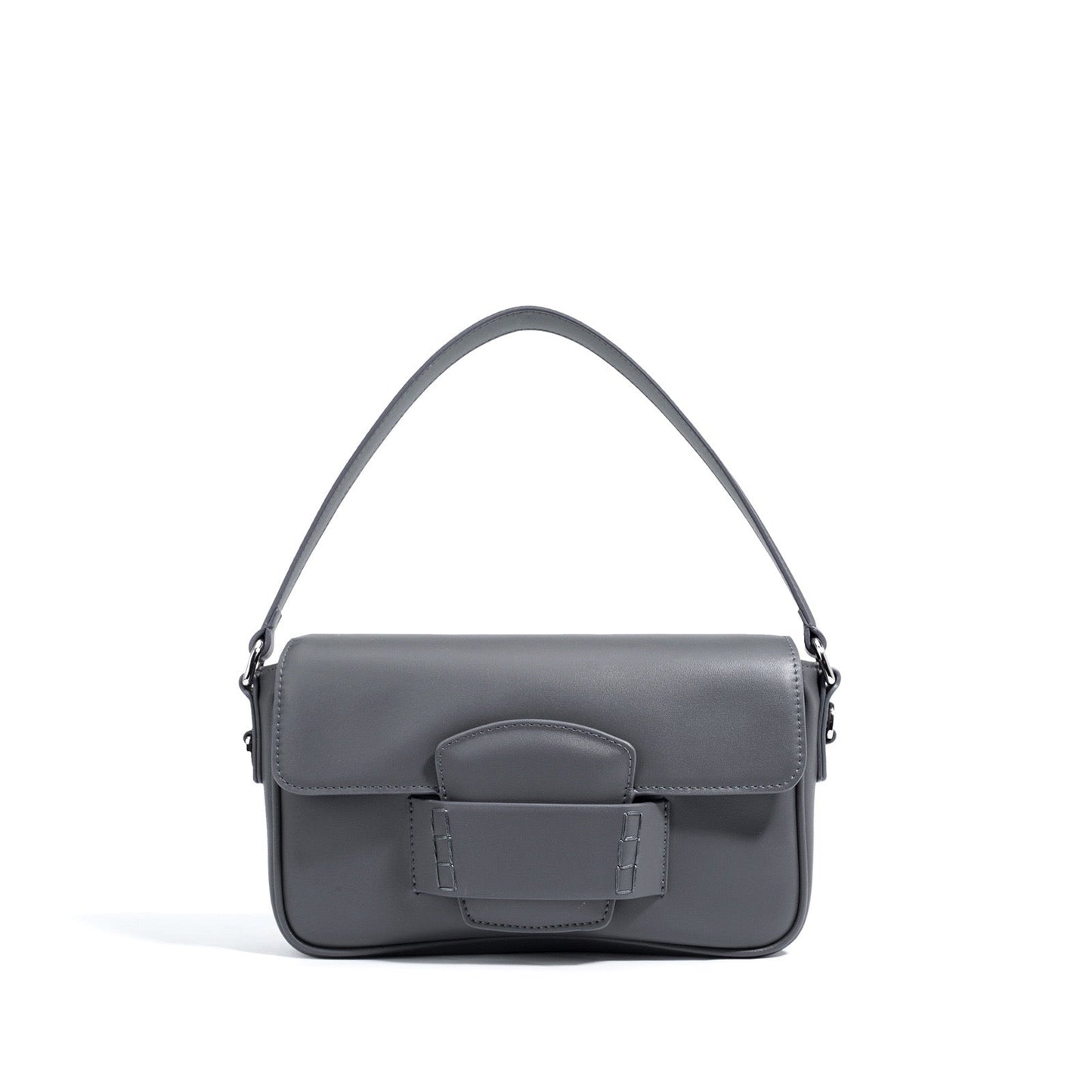Genuine Leather Minimalist Square Shoulder Bag – Timeless Elegance