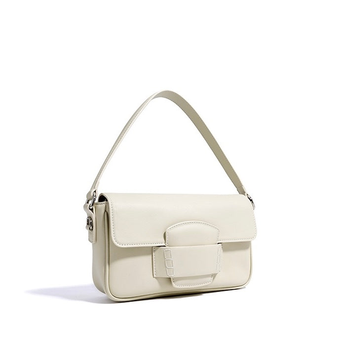 Genuine Leather Minimalist Square Shoulder Bag – Timeless Elegance