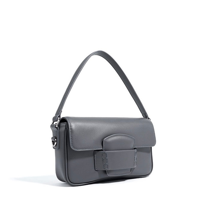 Genuine Leather Minimalist Square Shoulder Bag – Timeless Elegance