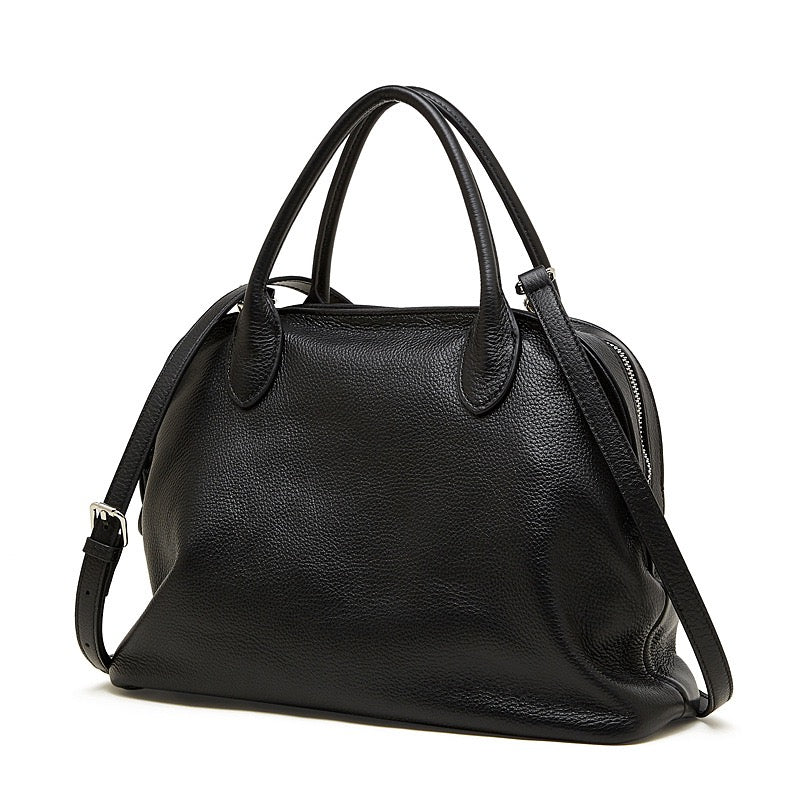Grained Leather Dome Satchel: A Fusion of Elegance and Functionality