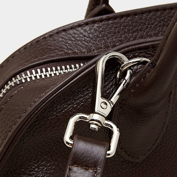 Grained Leather Dome Satchel: A Fusion of Elegance and Functionality