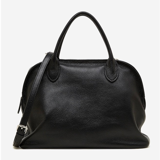 Grained Leather Dome Satchel: A Fusion of Elegance and Functionality