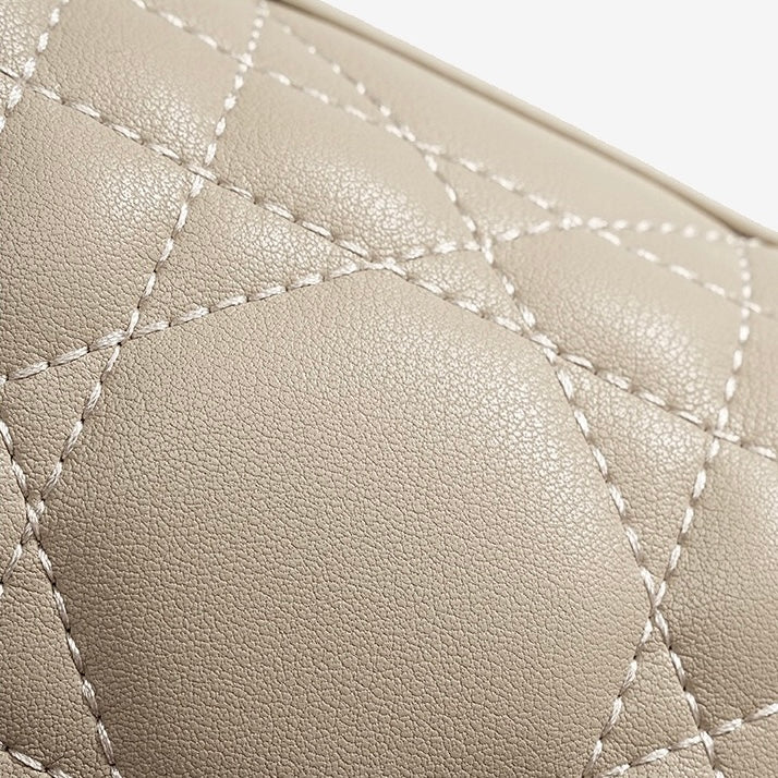 Quilted Genuine Leather Boston Clutch Bag for Elevating Elegance