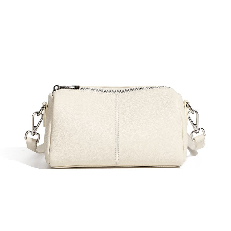 Top Grain Soft Cowhide Elegant Cylinder Clutch Bag