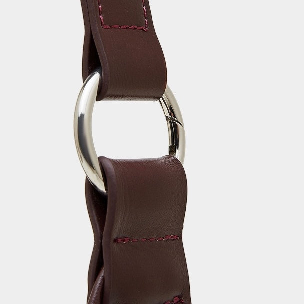 Chic Smooth Leather Hobo Bag with Architectural Hardware