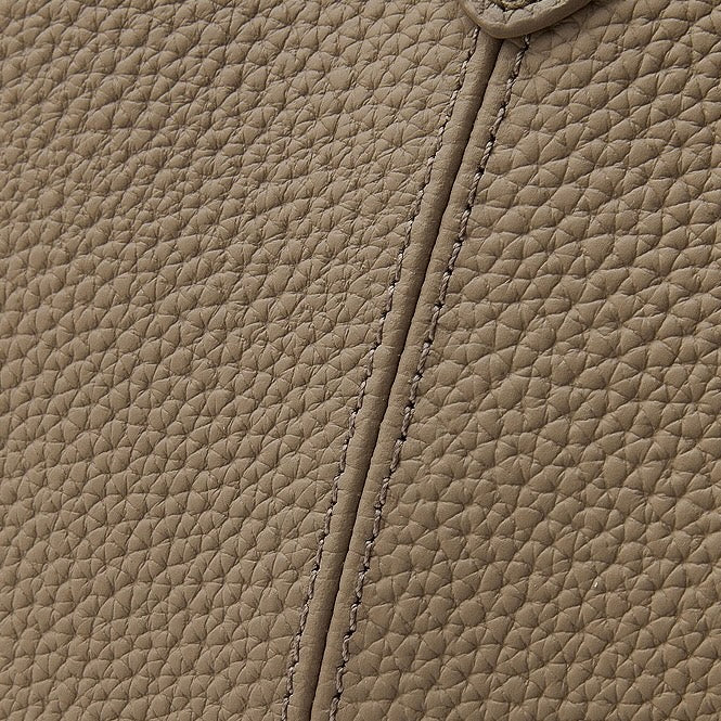 Elegant Pebbled Leather Bucket Bag with Mini Pouch