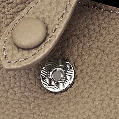 Elegant Pebbled Leather Bucket Bag with Mini Pouch