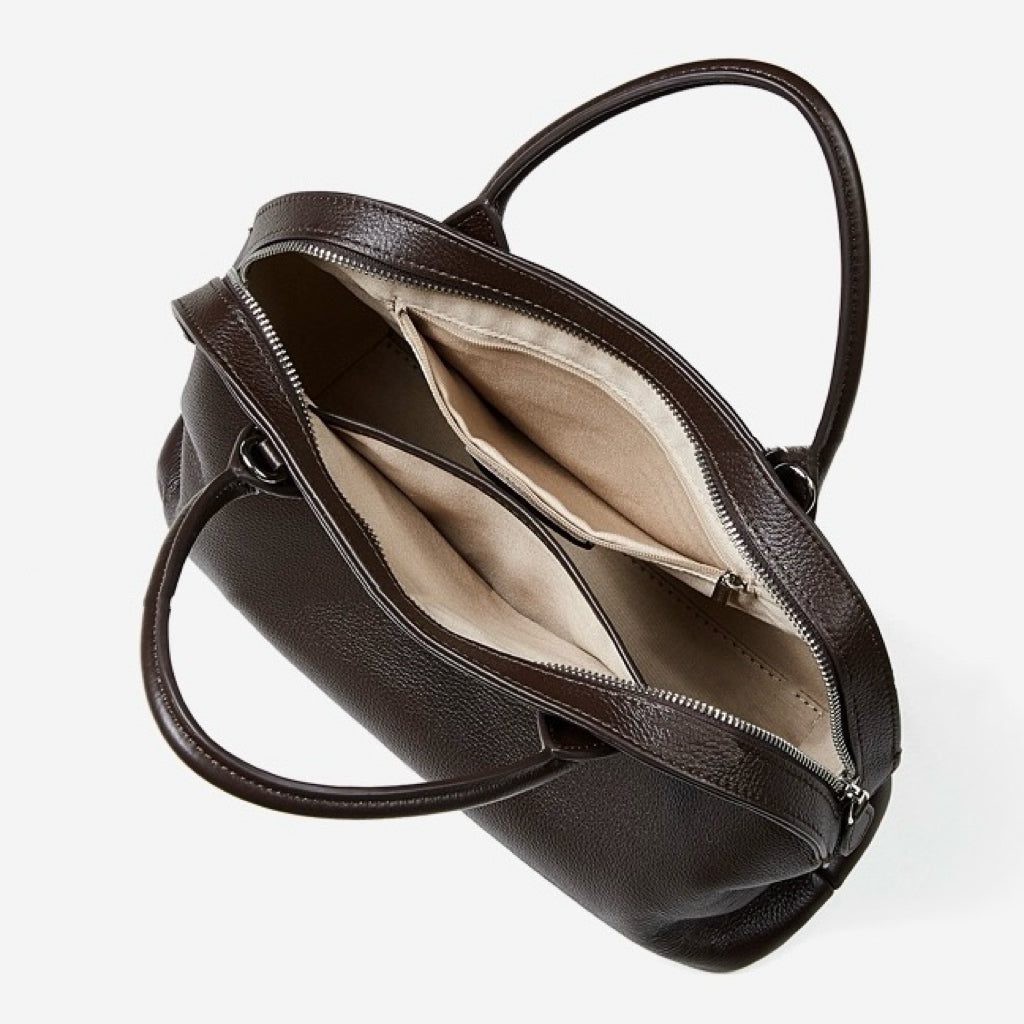 Grained Leather Dome Satchel: A Fusion of Elegance and Functionality