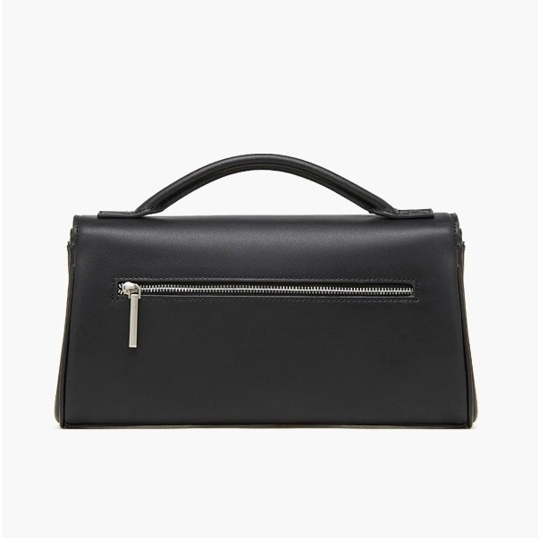 Chic Genuine Leather Designer Lock Clasp Shoulder Handbag