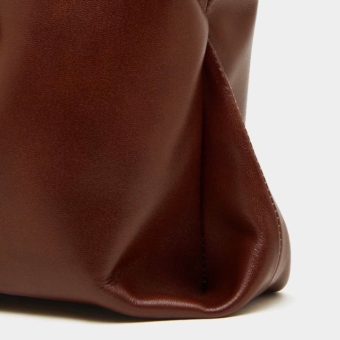 Elegant Genuine Leather Tote with Signature Lock Closure - Large Capacity