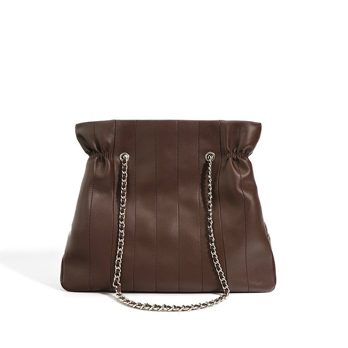 Elegant Leather Chain Shoulder Bag with Ample Space