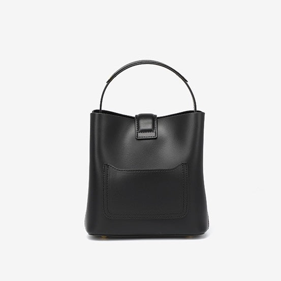 Genuine Leather Bucket Shoulder Bag – Elegant Daily Companion