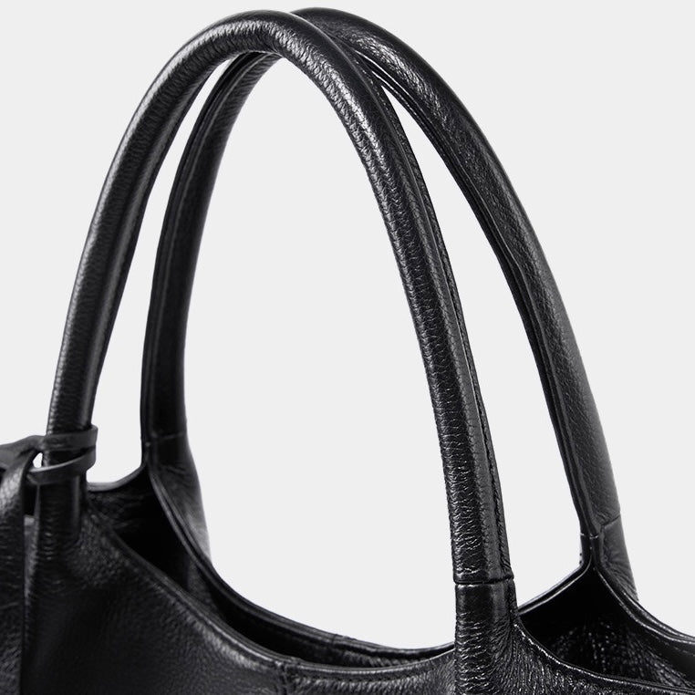 Elegant Genuine Leather Tote Bag – Versatile Large Capacity for Everyday Chic
