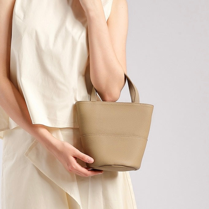 Exquisite Women's Genuine Leather Minimalist Crossbody Bucket Bag