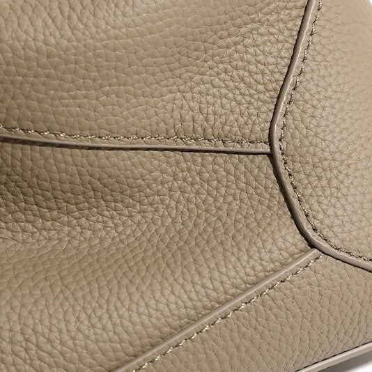 Luxurious Geometric Genuine Leather Pillow Crossbody Handbag