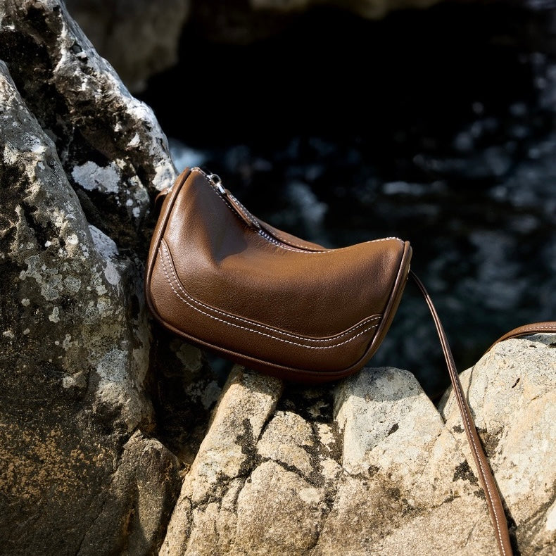 Elegant Genuine Leather Mini Crossbody Bag - Everyday Sophistication