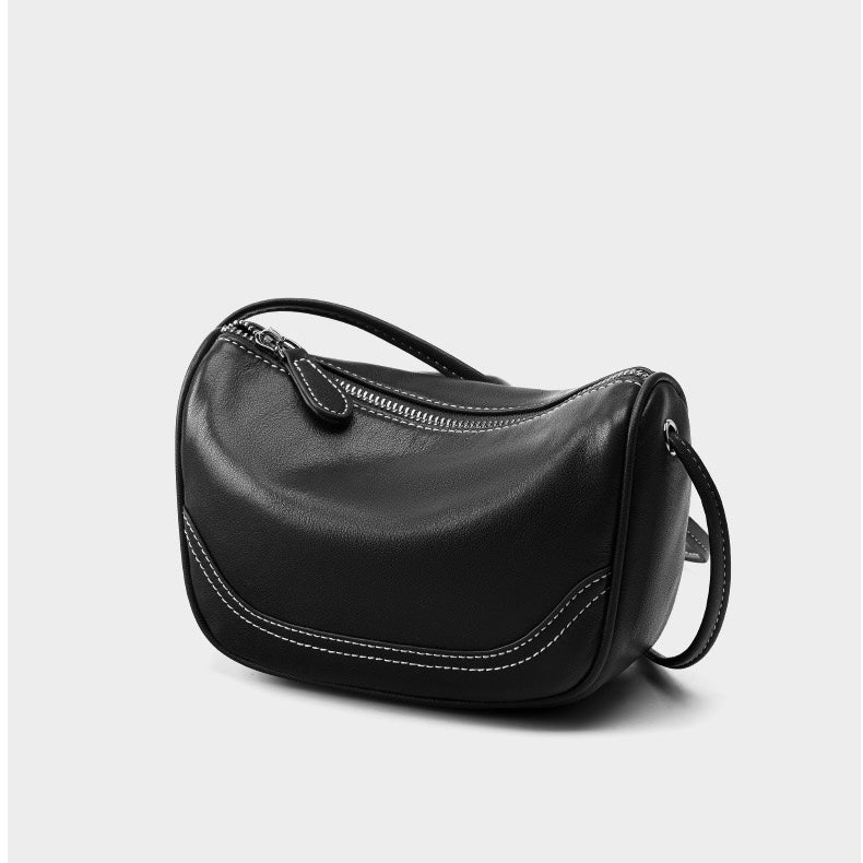 Elegant Genuine Leather Mini Crossbody Bag - Everyday Sophistication