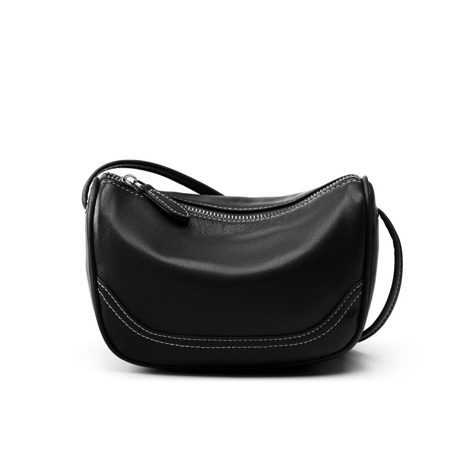 Elegant Genuine Leather Mini Crossbody Bag - Everyday Sophistication