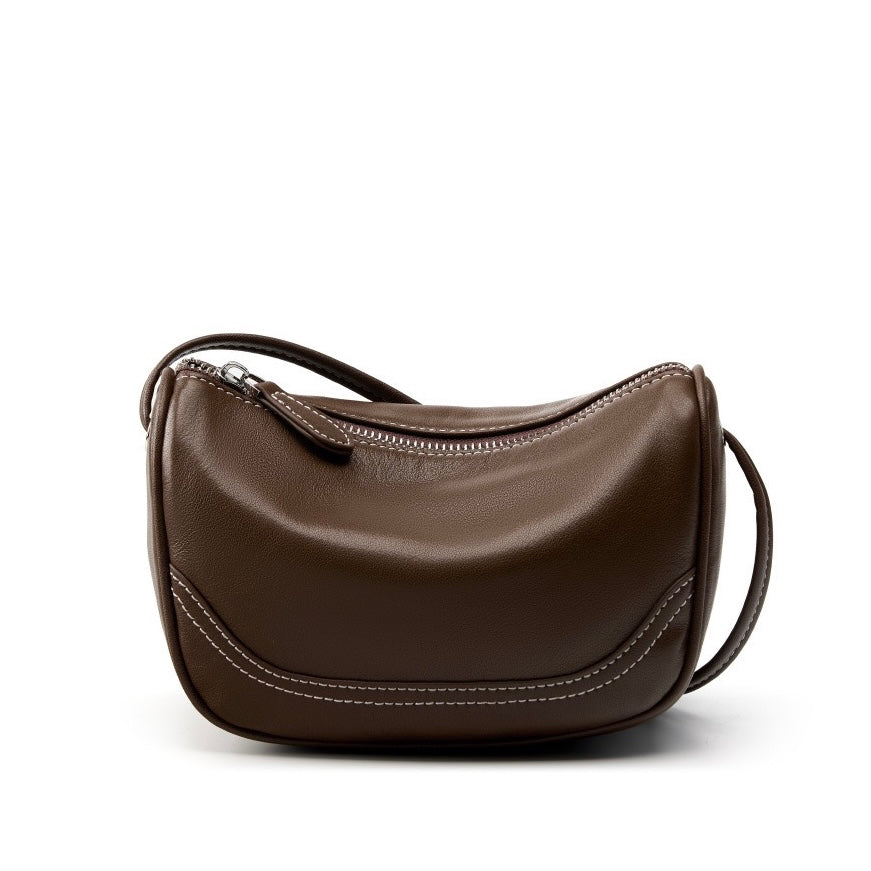 Elegant Genuine Leather Mini Crossbody Bag - Everyday Sophistication