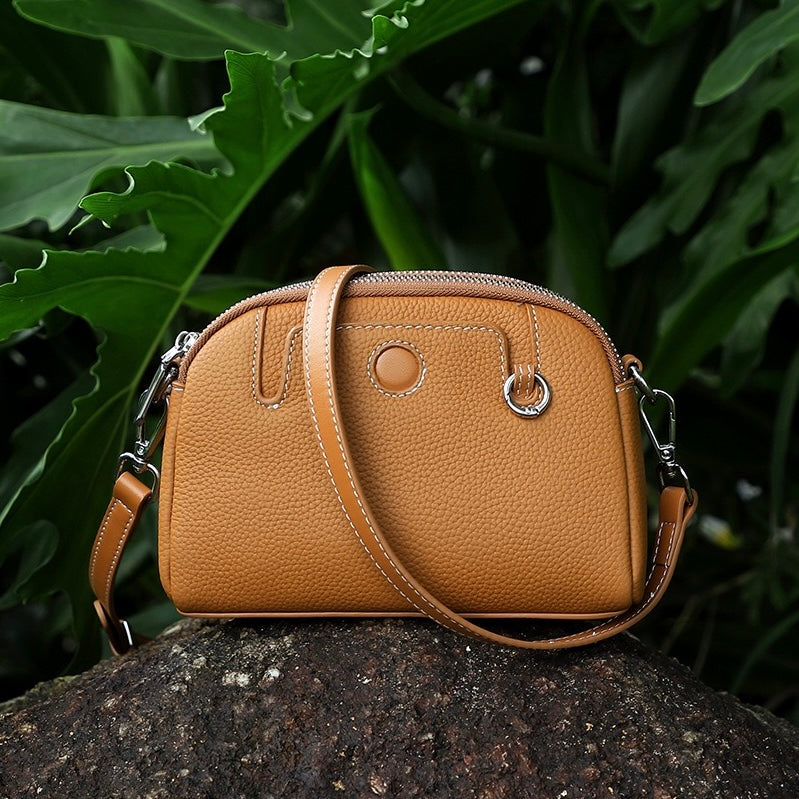 Genuine Cowhide Elegance: Versatile Crossbody Shoulder Bag