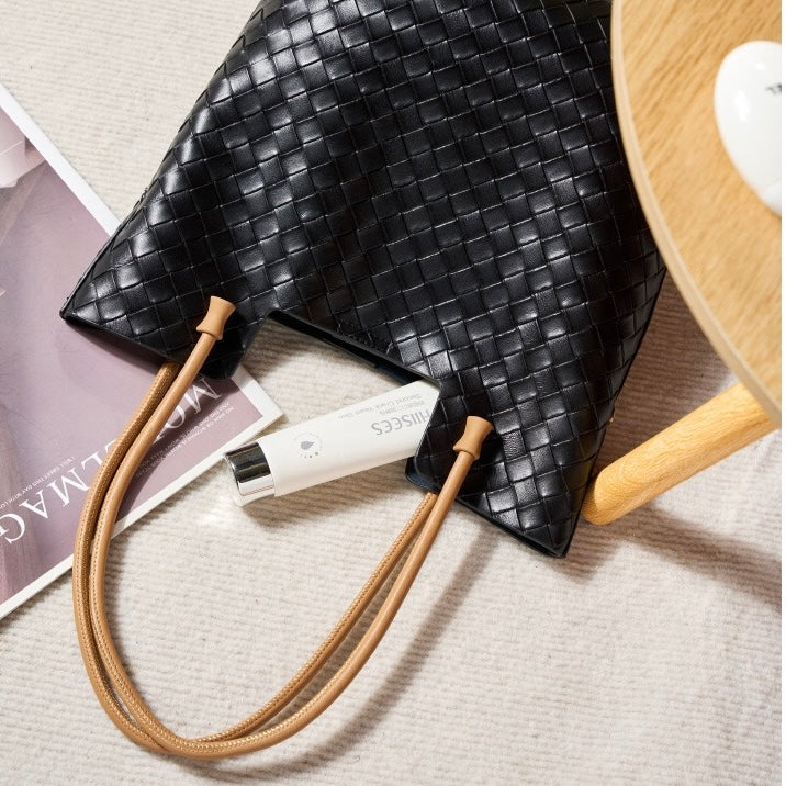 Genuine Leather Weaving Minimalist Shoulder Tote Bag