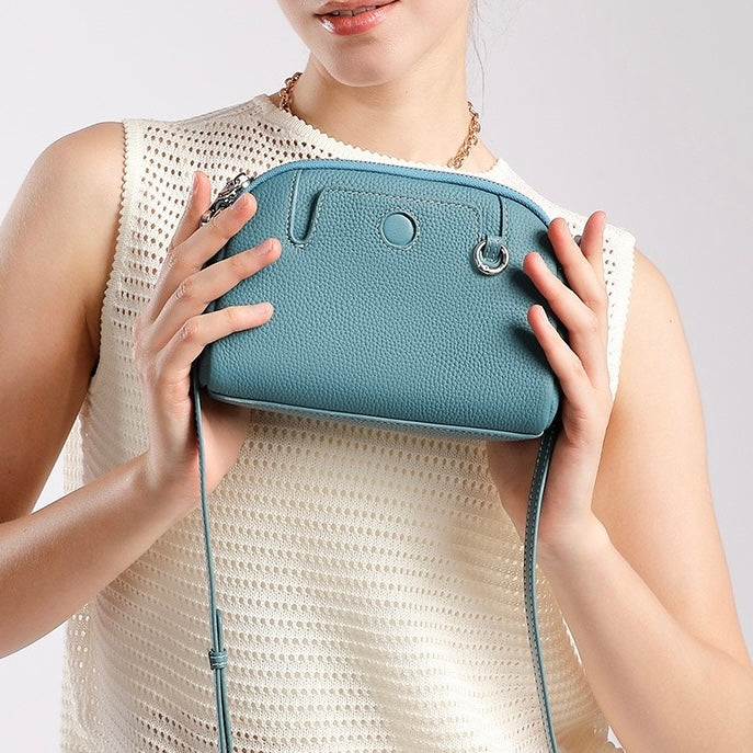 Genuine Cowhide Elegance: Versatile Crossbody Shoulder Bag