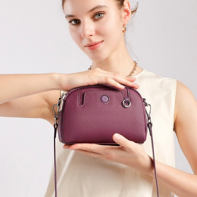 Genuine Cowhide Elegance: Versatile Crossbody Shoulder Bag