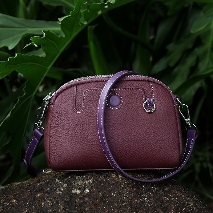 Genuine Cowhide Elegance: Versatile Crossbody Shoulder Bag