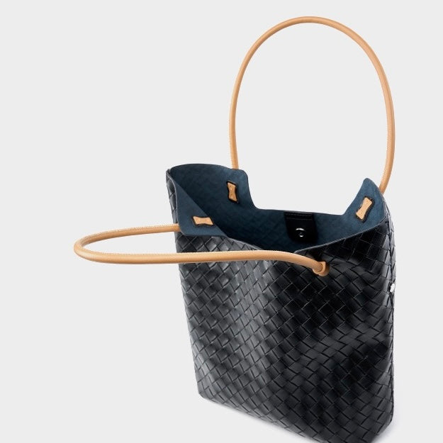 Genuine Leather Weaving Minimalist Shoulder Tote Bag