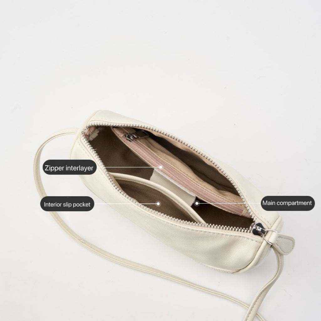 Elegant Genuine Leather Mini Crossbody Bag - Everyday Sophistication