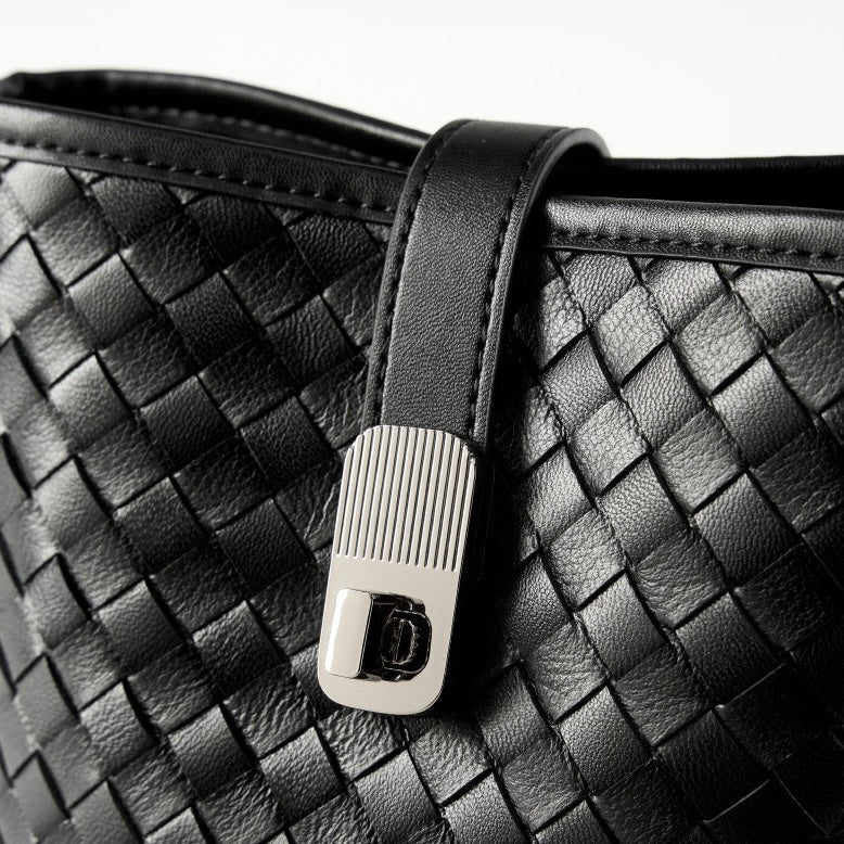 Genuine Sheepskin Woven Bucket Bag - Timeless Elegance for Everyday Chic