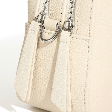 Elegant Leather Handheld Boston Bag