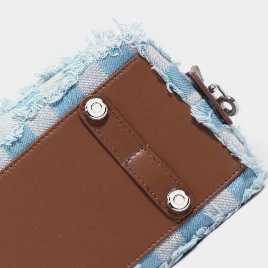 Vintage-Inspired Genuine Leather and Denim Patchwork Shoulder Bag