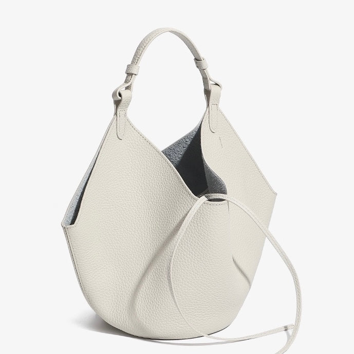 Elegant Genuine Leather Large Capacity Basket Tote Bag