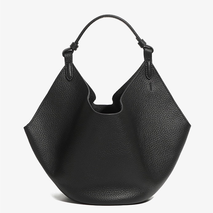 Elegant Genuine Leather Large Capacity Basket Tote Bag