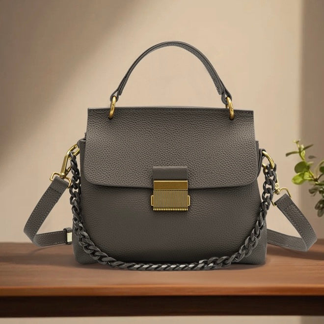 Elegant Leather Shell Chain Crossbody Bag