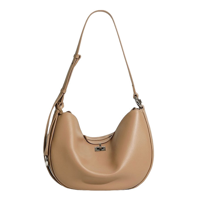 Elegant Genuine Leather Crescent Bag for Women