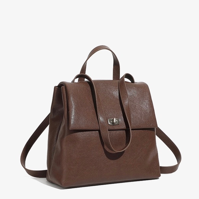 Luxurious Genuine Leather Versatile Backpack for the Modern Woman